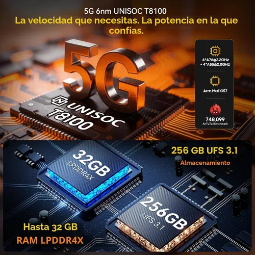 Vista 3 de Blackview Rock 2 Pro 5G Teléfono resistente Android 16, 15000mAh/33W Dual 400LM luz de camping, 32GB+256GB/2TB Smartphone resistente desbloqueado