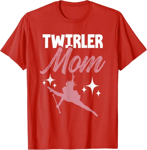 Vista 82 de Twirler Mom Baton Twirl Mother Majorette Twirling Camiseta, Negro, S
