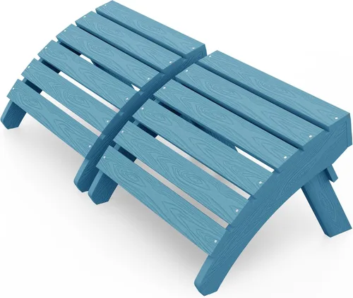 Vista 16 de MXIMU Taburete otomano plegable Adirondack para exteriores: Taburete de plástico HIPS para patio, fácil montaje, reposapiés para todo tipo de clima