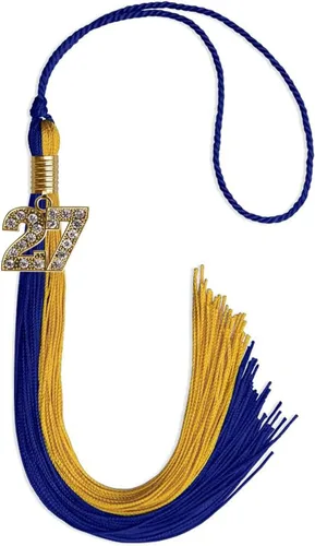 Vista 36 de Endea Graduation Borla de doble color con dije dorado (negro/oro brillante, 2022)