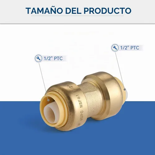 Vista 4 de Paquete de 10 acoplamientos GUOFIS de 1/2" con clip de desconexión