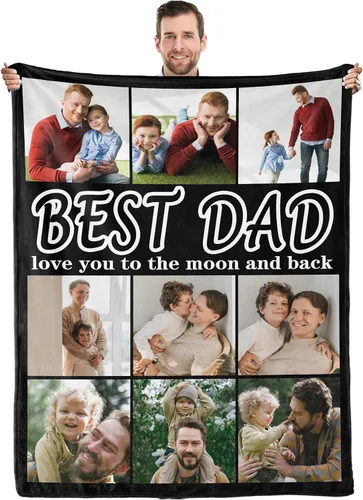 Vista 13 de Youltar Regalos para papá, manta personalizada con foto, regalos personalizados para el Día del Padre, regalos de cumpleaños para papá de parte
