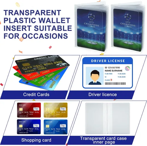 Vista 7 de 4 paquetes de 6 páginas para tarjetas de crédito, portatarjetas de crédito, fundas transparentes para tarjetas de crédito, para hombres y mujeres