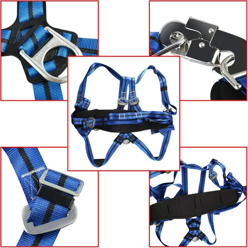 Vista 7 de TWSOUL Estaca de escalada, equipo de escalones de escalada de árboles con correas de cinturón de 5 puntos, cordón ajustable portátil y correas extra