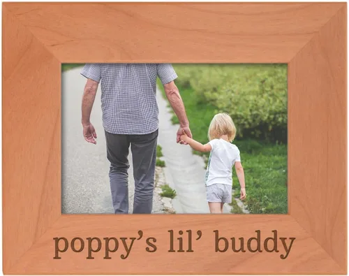 Vista 33 de Personalized Gifts Grandpa Gift Grandpa's Lil' Buddy Grandson - Marco de fotos de madera natural grabado de 4 x 6 pulgadas, diseño de paisaje