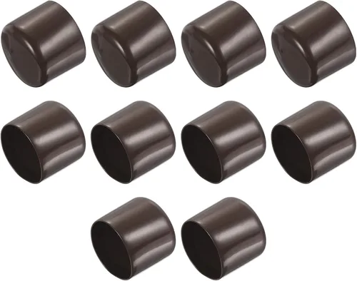 Vista 60 de uxcell 10 tapas de goma para extremos de 0.591 in de identificación, tapa de extremo redondo, protectores de rosca de tornillo, color negro