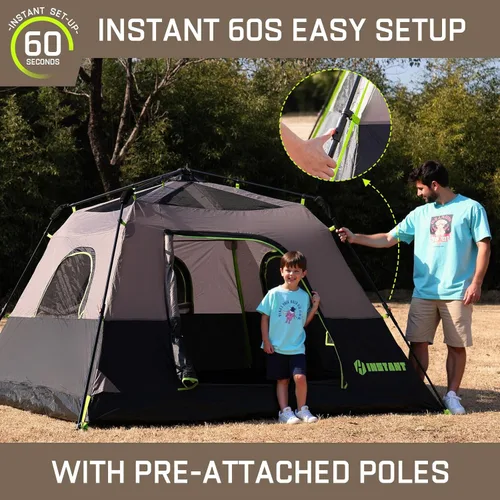 Vista 4 de 4/6/8/10 Person Instant Tent, Waterproof Pop Up Tents for Camping with Rainfly, 60 Seconds Easy Setup, Automatic Cabin Tent for Family Camping with
