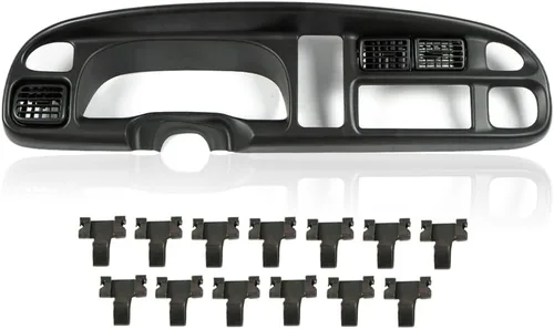 Vista 16 de G-PLUS - Panel de adorno para salpicadero, compatible con Dodge Ram 1994-1997, cubre el panel de instrumentos, 55114870-1 (plástico ABS negro)
