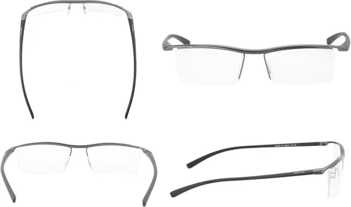 Vista 2 de Agstum Gafas de negocios sin montura de titanio puro, lentes transparentes