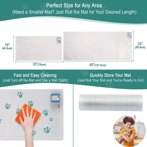 Vista 3 de SEERWAY Tapete Repelente para Perros y Gatos, 2 Piezas Tapete de Entrenamiento para Mascotas con 3 Modos Almohadilla de Descarga Eléctrica