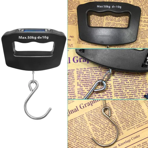 Vista 5 de AFUNTA Báscula de equipaje de 110.2 lbs y 0.35 oz, 2 básculas de equipaje digitales de mano para maletas, báscula digital electrónica para colgar