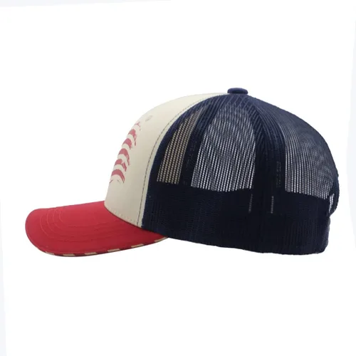 Vista 7 de Fits Y'all USA Flag Americana Structured Trucker Hat for Unisex and 3XL Oversize