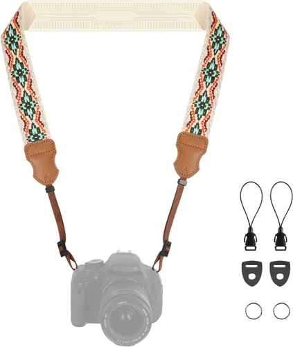 Vista 34 de FIEIL Correa de Cuello Correas de Cámara de Silicona - Correa Acolchada para Cámara, Correa de Hombro de Nailon Ajustable de 1.5" de Ancho Verde
