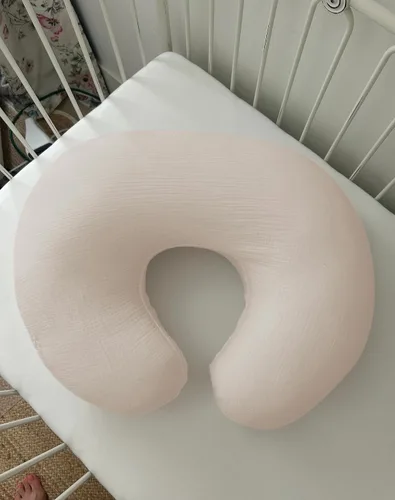 Vista 4 de Fundas de almohada de lactancia, funda de muselina para almohadas de lactancia, cómodas para bebés niñas y niños (beige)