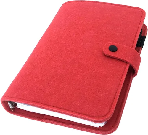 Vista 34 de Carpeta de fieltro A5 con páginas y juego de bolsillos para carpeta, color menta aguamarina