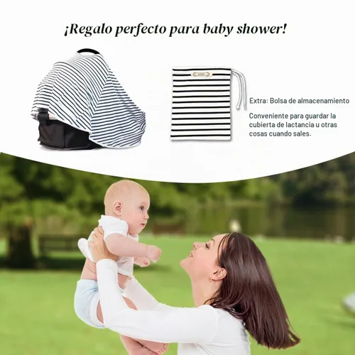 Vista 5 de Funda de lactancia para bebé y poncho de lactancia, cubierta multiusos para toldo de asiento de automóvil, cubierta de carrito de compras, cubierta