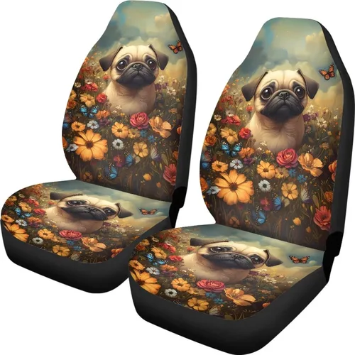 Vista 14 de Talayituse - Funda de asiento de coche con estampado de salpicaduras de pintura de la bandera americana, funda de asiento de cubo para vehículo, 4