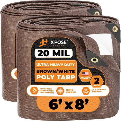 Vista 19 de Xpose Safety Lona ultra resistente de 5 x 7 pies, lonas impermeables de 20 mil para camping, aventuras al aire libre y cubierta de tienda
