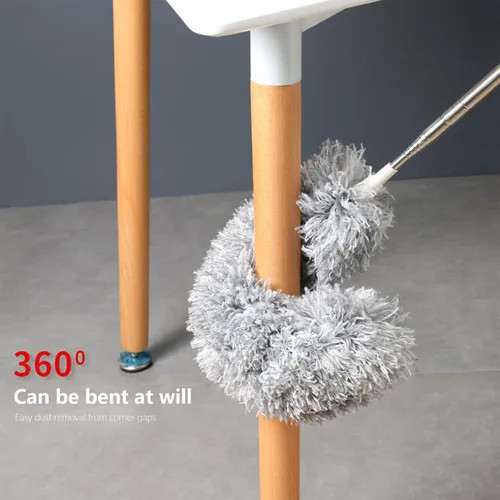 Vista 9 de Plumero extra largo con poste de extensión de 110 pulgadas para limpiar ventilador de techo, plumero de microfibra con poste de extensión