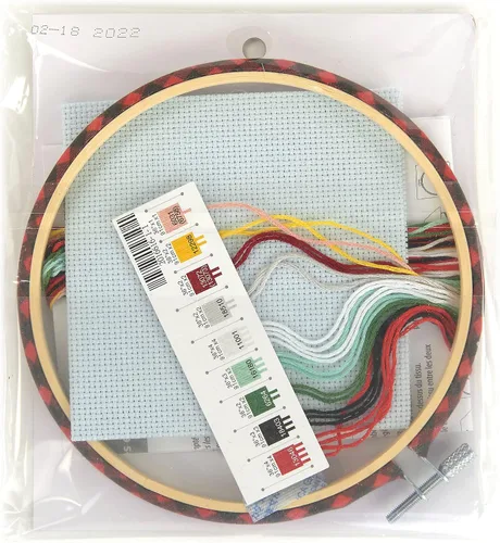 Vista 2 de Dimensions Kit de Punto de Cruz Contado de Gnomos de Camión, 6" D, Azul, Rojo 6
