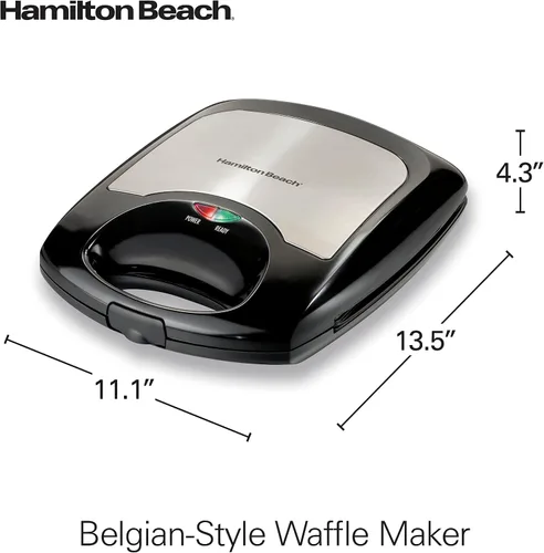 Vista 8 de Hamilton Beach, (26020) Wafflera estilo belga, 4 piezas