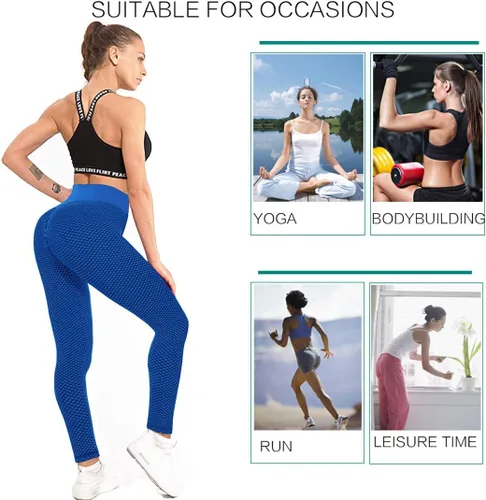Vista 3 de AIMILIA - Leggings para mujer, levanta glúteos, anti celulitis, cintura alta, pantalones de yoga, entrenamiento, control de abdomen, mallas