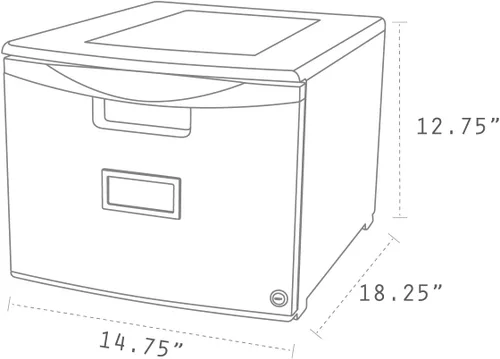 Vista 2 de Storex gabinete de un solo cajón de mini archivo con cerradura, 18.25 x 14.75 x 12.75 in, color negro, (61265B01C), Negro Total 1