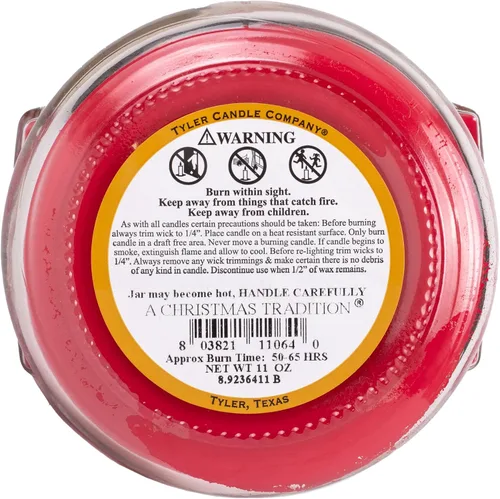 Vista 4 de Tyler Candle Company A Christmas Tradition - Vela multicolor (11 onzas)