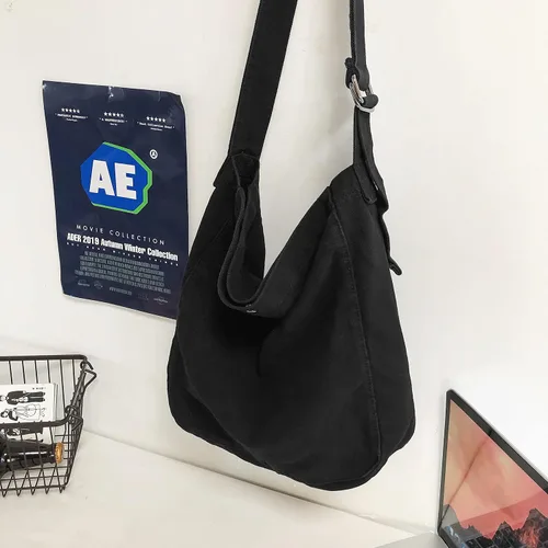 Vista 3 de Bolso bandolera de lona para mujeres y hombres, bolso de hombro casual, bolsa de mano, bolsa de mensajero, bolsa cruzada
