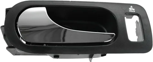 Vista 108 de TRQ Manija de puerta interior delantera izquierda cromada y negra para el lado del conductor compatible con Ford F-150 2012-2014