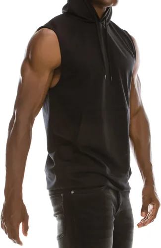 Vista 5 de JC DISTRO Sudadera con capucha hecha en Estados Unidos para hombre, ligera, suave, sin mangas
