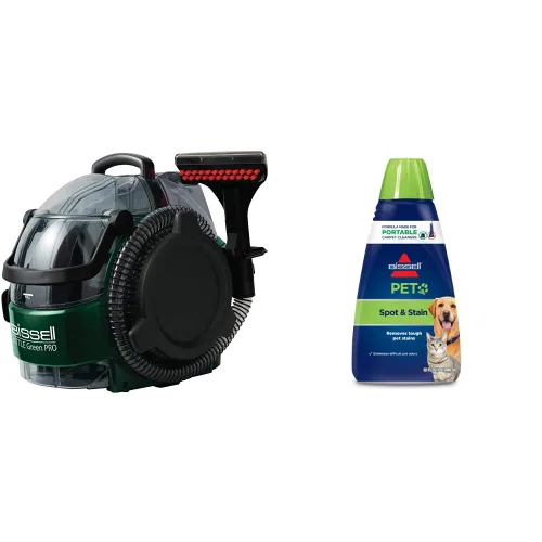Vista 8 de Bissell Little Green Pro Commercial Spot Cleaner BGSS1481 y BISSELL Eliminador profesional de orina de mascotas + fórmula de limpieza de alfombras
