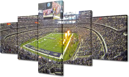 Vista 32 de TUMOVO Allegiant Stadium Arte de Lienzo para Pared de Sala de Estar Equipo de Fútbol Americano Pintura Moderna Nevada Las Vegas Cuadro Deportivo
