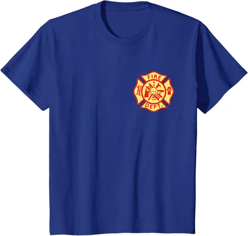 Vista 38 de Camiseta con logotipo de bomberos con símbolo de bombero, Negro
