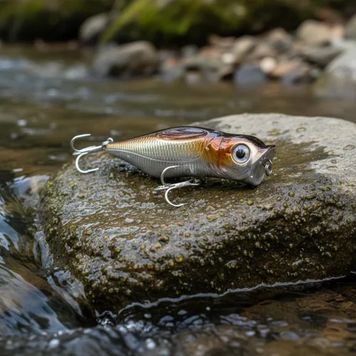 Vista 4 de 3 señuelos y cebos realistas para pesca de agua superior, cebos para pesca y cebos duros para trucha, lubina, salmón en agua salada y agua dulce