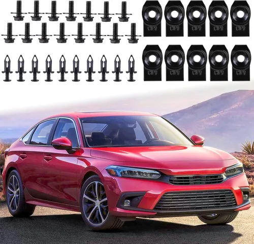 Vista 6 de 35 piezas de pernos de cuerpo de parachoques de protección contra salpicaduras de motor, cierre de clip de tuerca en U, compatible con Infiniti G35