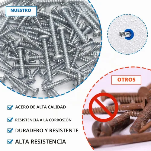 Vista 3 de Kit surtido de anclajes y tornillos de pared de hormigón cónico, 228 anclajes de mampostería con 3 brocas de perforación, 114 anclajes de pared
