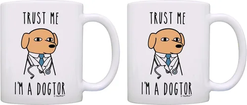 Vista 12 de ThisWear Trust Me I'm a Dogtor - Taza de café macho de 15 onzas, 1 paquete 15oz - Masculino