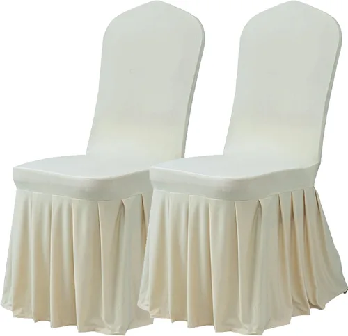 Vista 25 de Dimatic Juego de 2 fundas elásticas para sillas de comedor, fundas Parsons con falda, de elastano súper ajuste, funda protectora de asiento para Azul