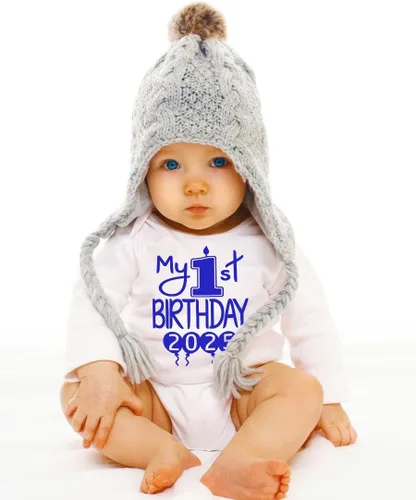 Vista 11 de Reaxion Traje de cuerpo entero hecho a mano para bebé niño y niña, mi primer cumpleaños 2024
