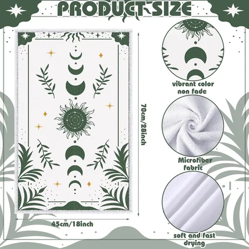 Vista 2 de Zubebe Paquete de 6 toallas de cocina bohemias de 18 x 28 pulgadas, toallas de cocina absorbentes con diseño de hongos y luna celestial, regalos
