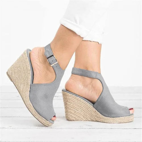 Vista 5 de NOLDARES Sandalias casuales para mujer, de moda, con plataforma, alpargata y cuñas, cómodas romanas, con correa al tobillo