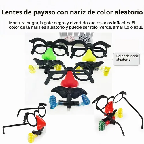 Vista 7 de Divertido disfraz de payaso, peluca, gafas, bolsa, sombrero, traje novedoso Verde