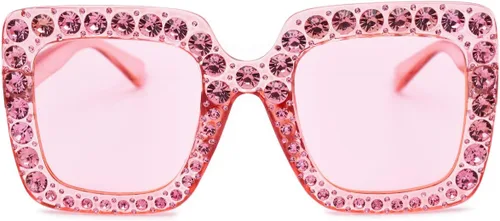 Vista 2 de Elton - Gafas de sol cuadradas con diamantes de imitación de gran
