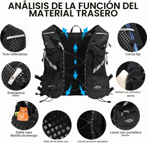 Vista 3 de IX INOXTO Running Vest Hydration Backpack, Lightweight Running Backpack