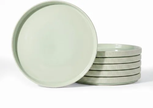 Vista 38 de famiware Star Platos de Ensalada para 6, Juego de Platos de 8 Pulgadas, Vajilla de Gres, Platos Pequeños para Postre, Ensalada, Aperitivo, Blanco