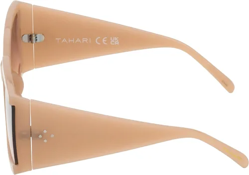 Vista 3 de TAHARI Gafas de sol cuadradas de gran tamaño, color nude, 2.362 in, Desnudo