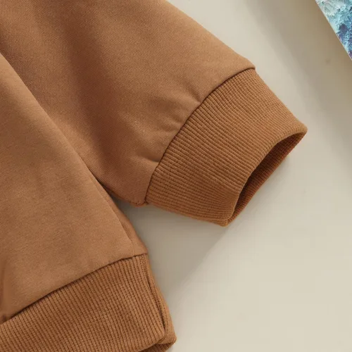 Vista 4 de Conjunto de sudadera de manga larga con cuello redondo y pantalones deportivos para bebés, ropa de invierno para bebé