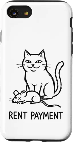 Vista 18 de Pago de alquiler Humor divertido gato para gato papá gato mamá caso para iPhone 17