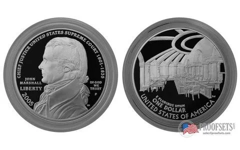 Vista 2 de 2005 P Commemorative 2005 Chief Justice John Marshall Silver Dollar Proof $1 Proof DCAM